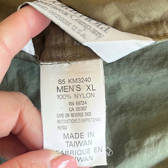 Vintage Columbia Jacket Windbreaker Coat Blue Green Mens XL - Picture 8 of 8